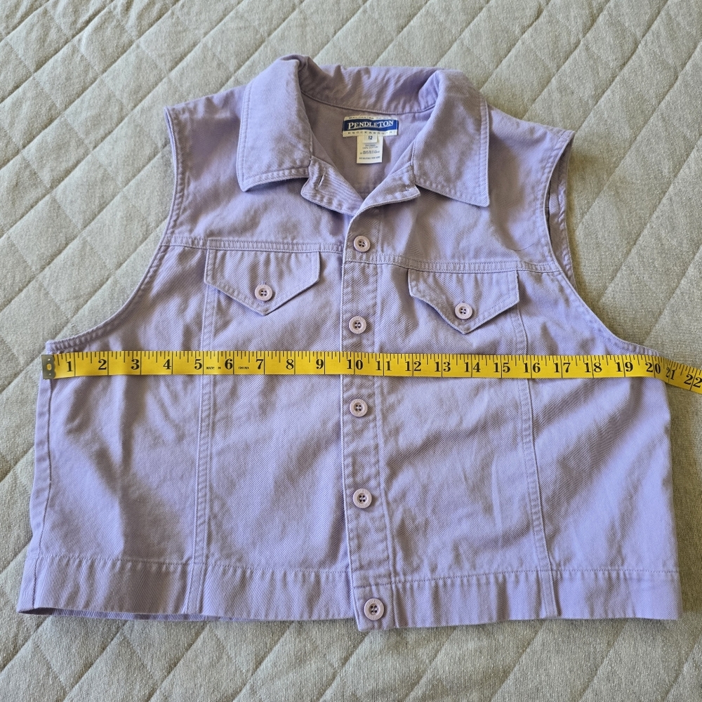 Pendleton Light Purple Vestbutton Up Size 12 - image 6